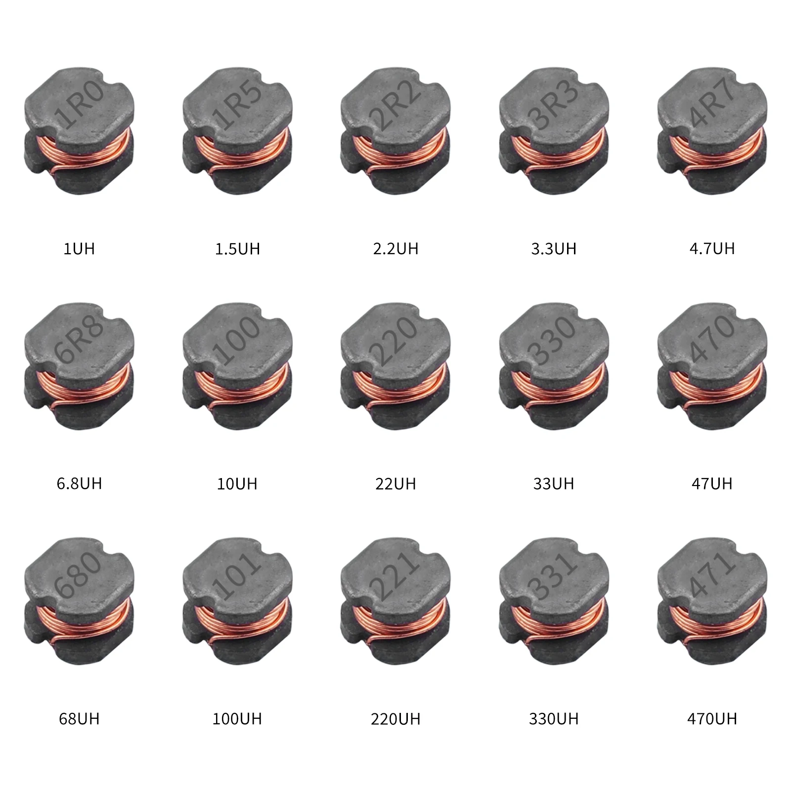 15 Values CD75 Drum Inductor Kit 7.0*7.8*5.0mm  1/1.5/2.2/3.3/4.7/6.8/10/22/33/47/100/220/330/470 uH Total 75Pcs