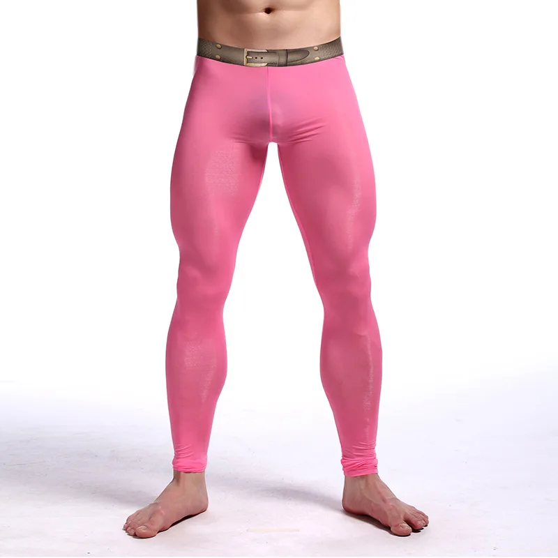 Błyszczące elastyczne legginsy męskie do jogi, kulturystyki, ciepła bielizna termiczna, spodnie, odzież sceniczna, prześwitująca bielizna