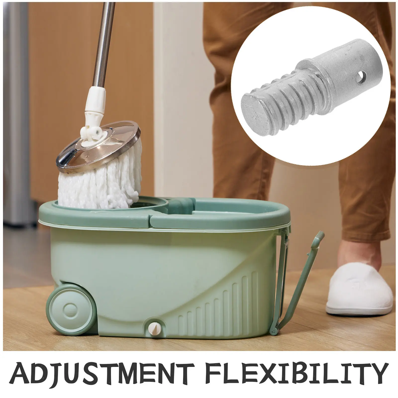 4Pcs Threaded Broom Handle Adapter 19Mm Metal Extension Pole Connector Replacement Tip for Paint Roller Brush Cleaning Rod