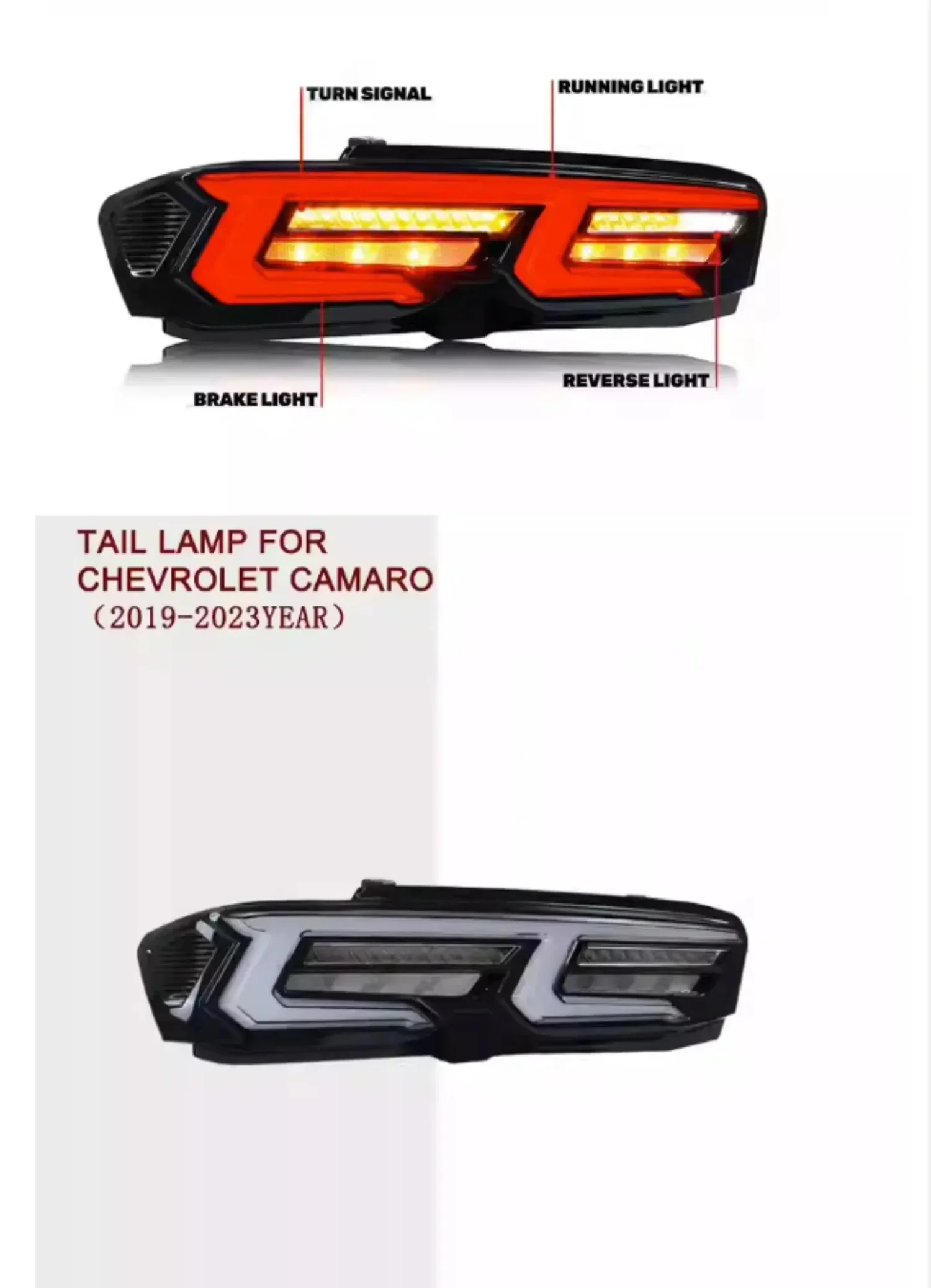 Car Rear Lamp Tail Light For Chevrolet camaro 19-23 Turn Signal Brake Reverse Light