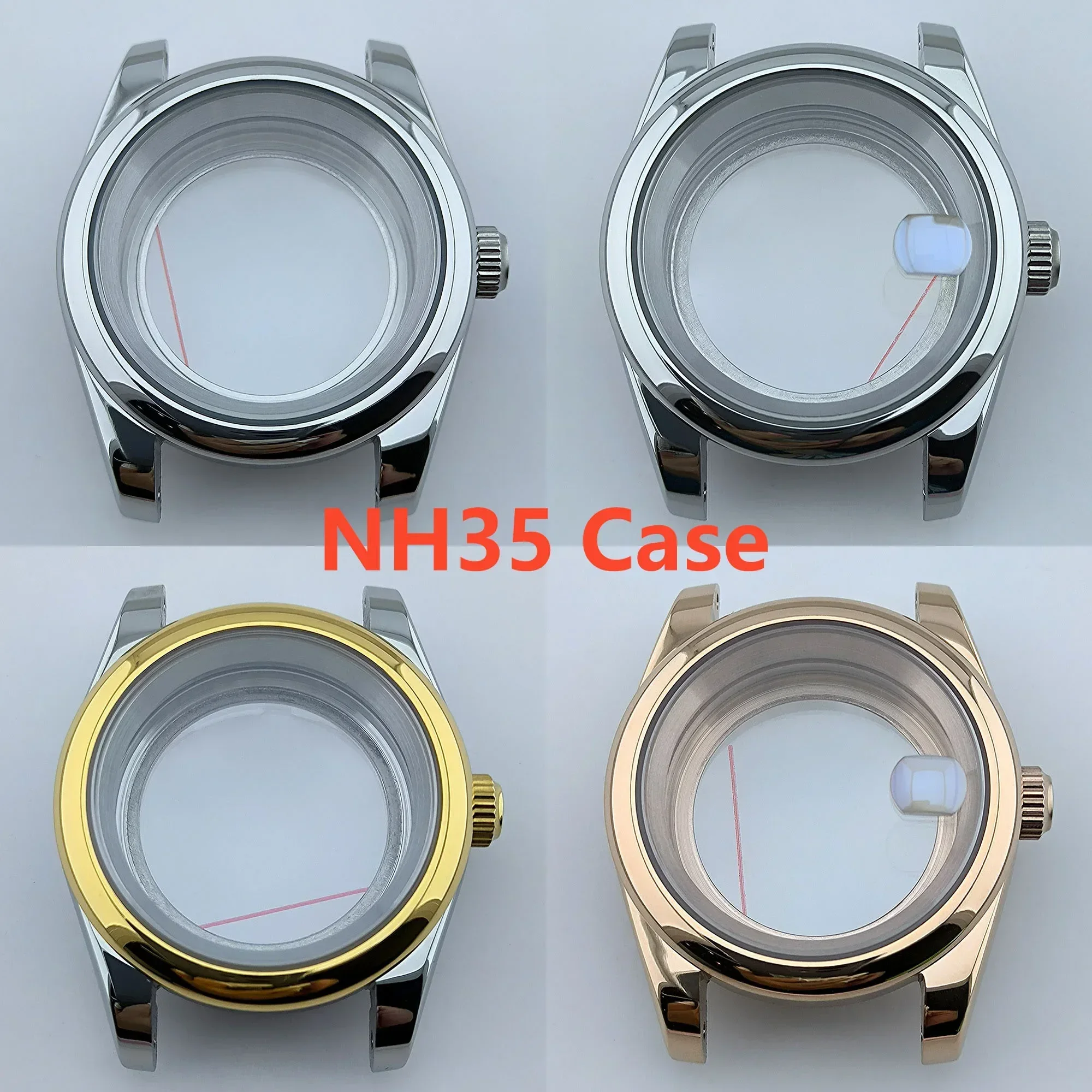 

NH35 Case 36mm/39mm Sapphire Glass Crystal Men Watch for Datejust NH35/NH36 Automatic Movement Watch Accessories Repair Tools