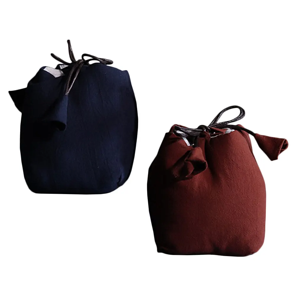 

2Pcs Tea Cup Storage Bags Waterproof Dustproof Drawstring Wall Hanging Travel Pouches Multiuse Portable Holder for Jewelry