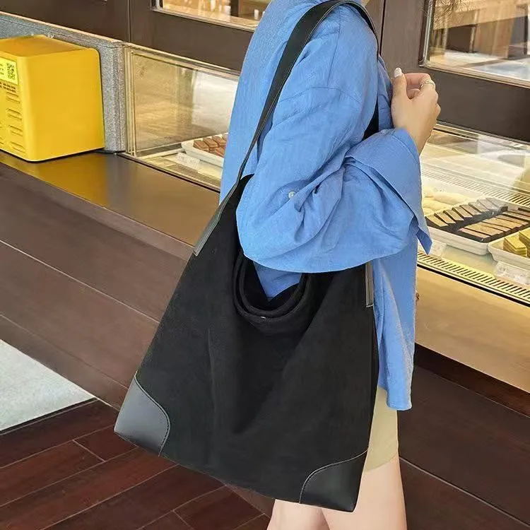 2025년 신상 빈티지 숄더백 여성용 대용량 언더암 토트백 캐주얼 출퇴근용 다용도 레트로 보헤미안 핸드백