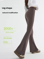 Nuevos pantalones de tiburón acampanados de cintura alta para mujer, pantalones de tiburón elásticos con corte de bota de verano, pantalones casuales Retro, ropa de calle para mujer