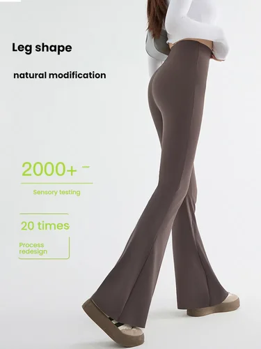 Imagen 1 del producto Nuevos pantalones de tiburón acampanados de cintura alta para mujer, pantalones de tiburón elásticos con corte de bota de verano, pantalones casuales Retro, ropa de calle para mujer