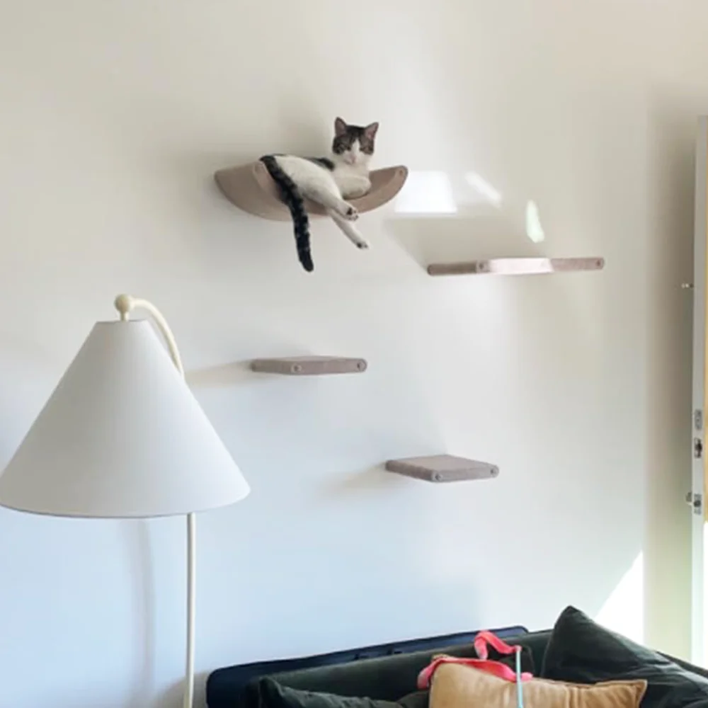 

Wall-mounted CatTree Cat Tower cat climbing column with felt cat jumping platform pet home pet supplies suitable Cat accessories