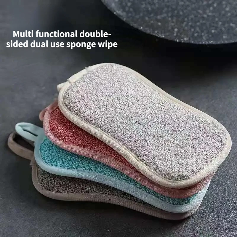 8-shaped Sponge Wipe Double sided Sponge Dishwashing and Pot Brushing Magic Tool Strong Decontamination and Cleaning Cloth