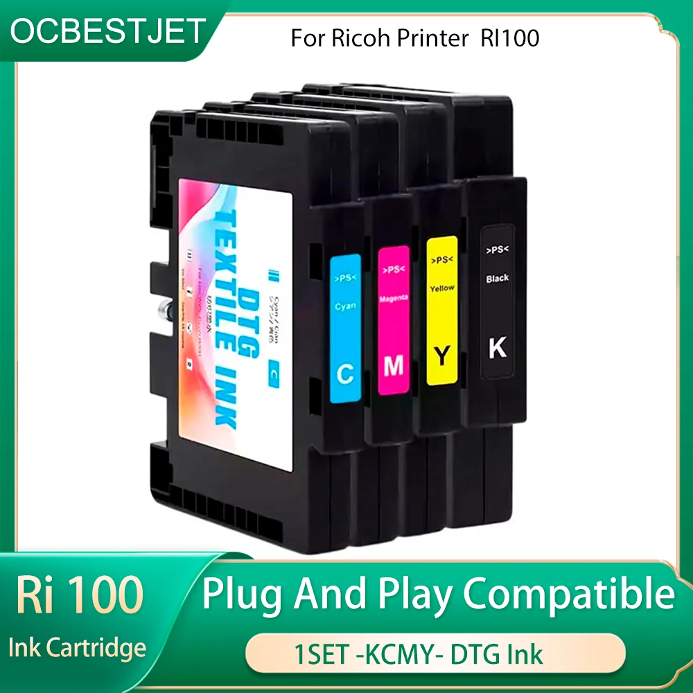 1 Set Ink Cartridge RI-100 Compatible with RI100 Printer For Ricoh RI100 DTG Ink Cartridge