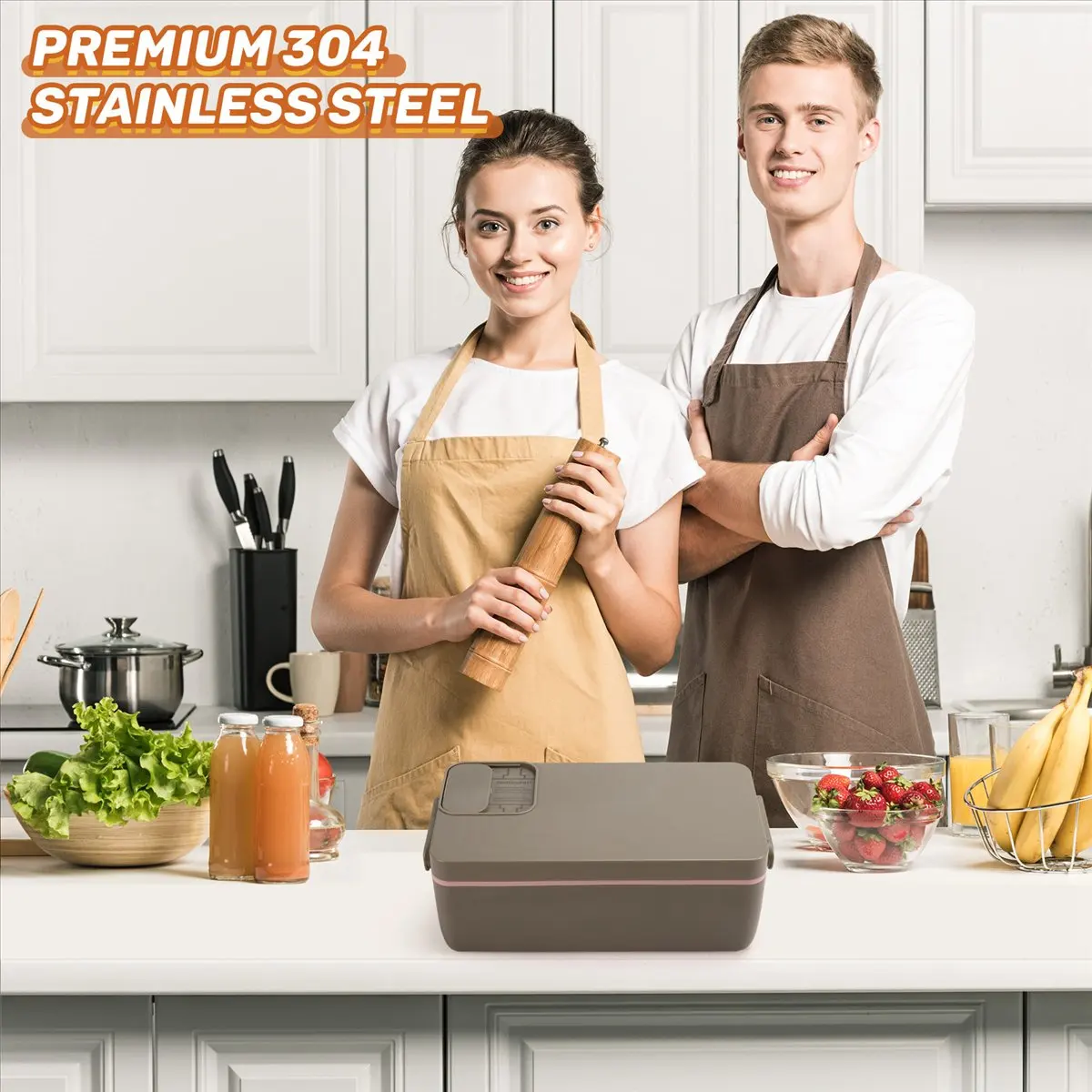

Ideal# Heated Lunch Box Electric Lunch Box Self Heating Lunch Box Cordless Rechargeable 304 Food-Grade Stainless Steel 1L B