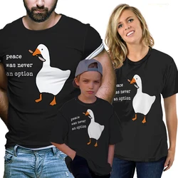 Peace Was Never An Option Goose Printed Cotton T Shirts Duck Animal Funny Tshirt Interesting Street Casual New In Tops & Tees