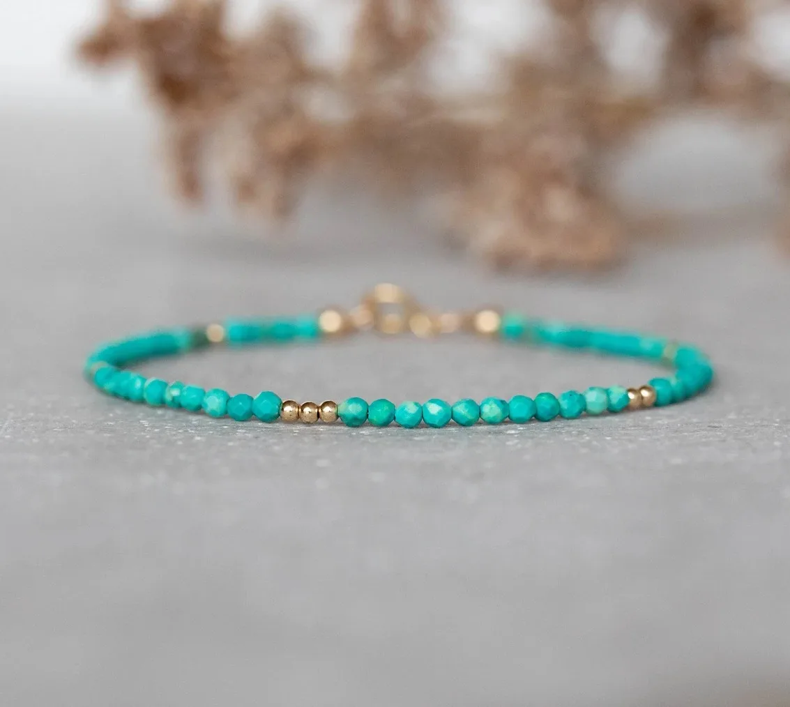 Turquoise Bracelet,Crystal Bracelet, December Birthstone, Mothers Day Jewelry