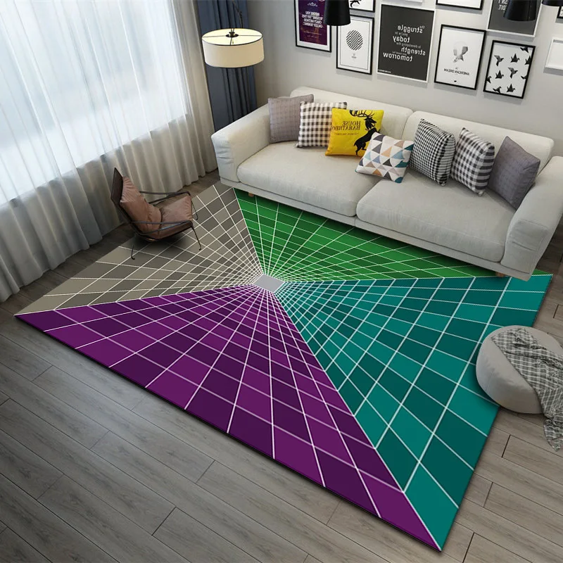 3D Vision Vertigo Carpets for Living Room bedroom Rug Coffee Table Floor Mat Color three-dimensional lattice Carpet dropshopping