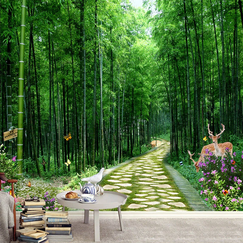 Custom Rural scenery Bamboo forest Bamboo Wallpaper for living room bedroom decoration large murals 3D wall papers home decor