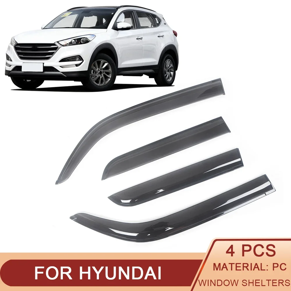 

For Hyundai Veloster AZERA ENTOURAGE TRAJET IX35 H-100 GENESIS Car Side Window Visor Sun Rain Guard Shade Protector Cover