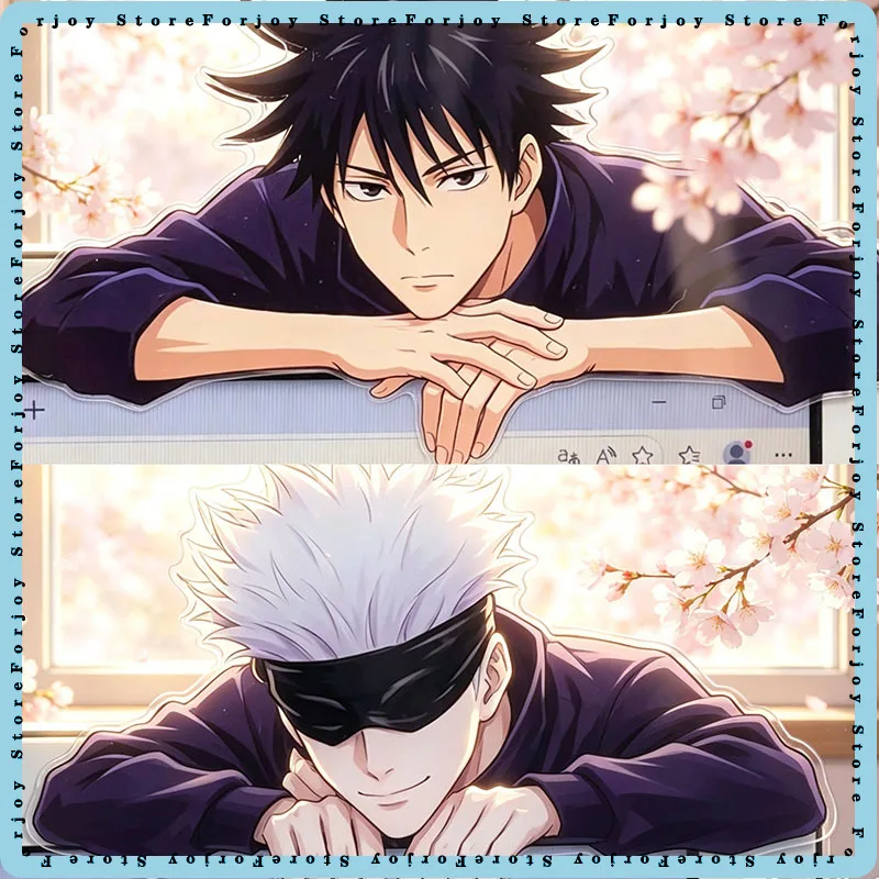 Clip de Monitor Acrílico de Anime Jujutsu Kaisen, Estilo Antifaz de Gojo Satoru y Fushiguro Megumi, Decoración de Escritorio, Regalo
