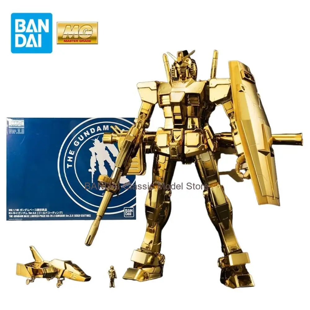 

Фигурка Bandai MG 1/100 RX-78-2 GUNDAM: Лимитированная серия Gundam Base Prize RX-78-2 Gundam Ver.3.0 с золотым покрытием, аниме-фигурка