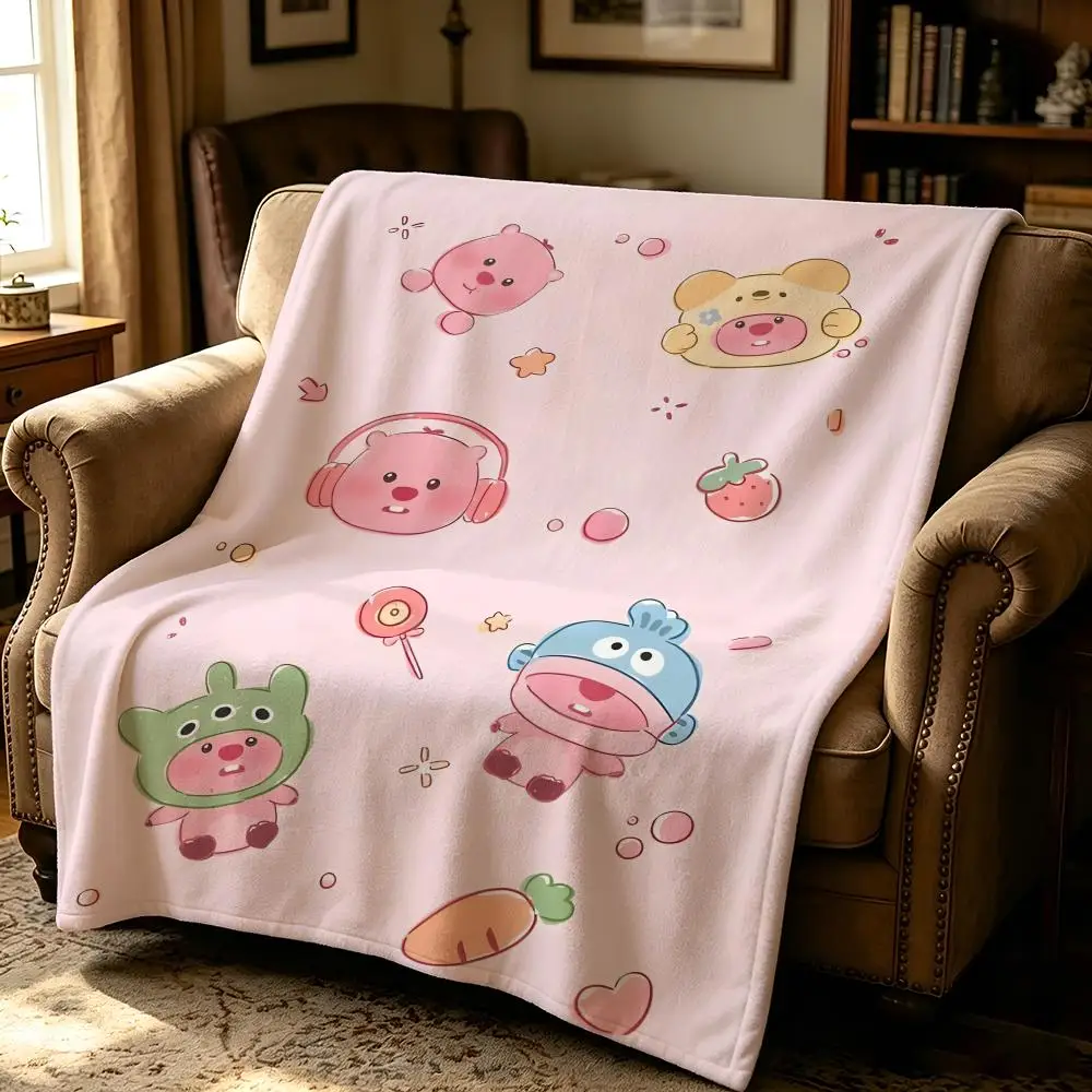 character L-Loopy-y Throw Thick Comfort Flannel Quilt, Multi-scene Use Indoor Outdoor Daily Nap