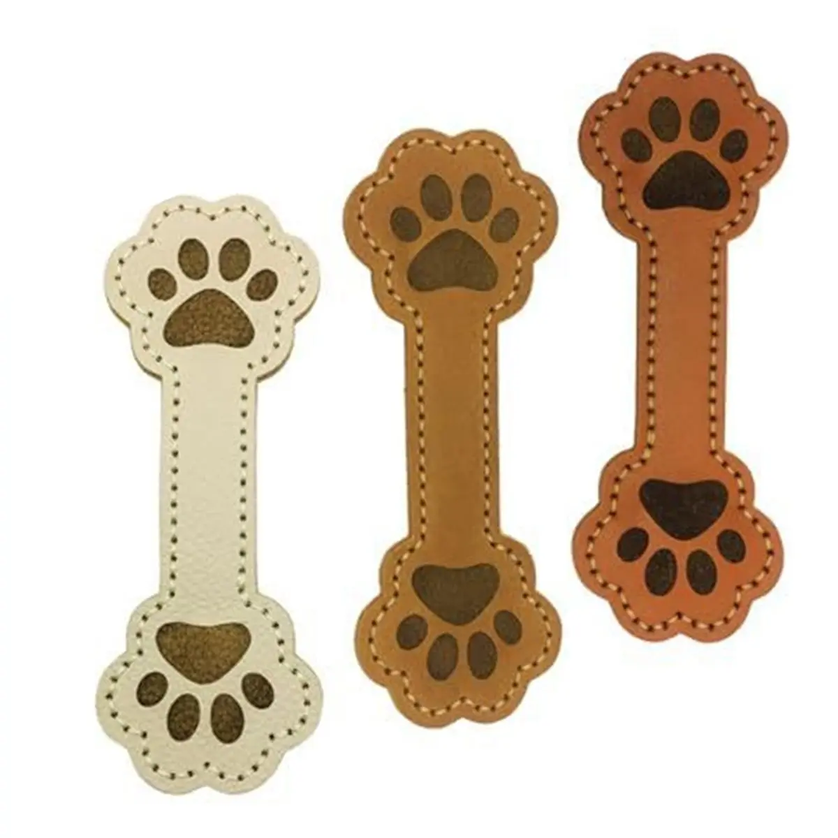 【New User-Coupon!】3 Pcs Cute Handmade Magnetic Bookmark PU Leather Dog Claw Paper Clip Portable Page Divider Book