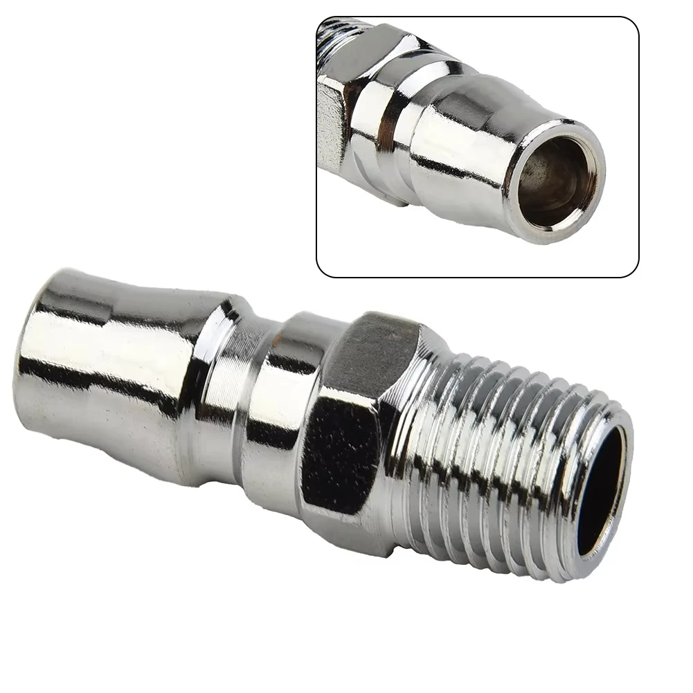 5/10pcs Pneumatic Connector, 1/4 Inch Bsp External Thread Air Hose Fitting For Air Compressors.