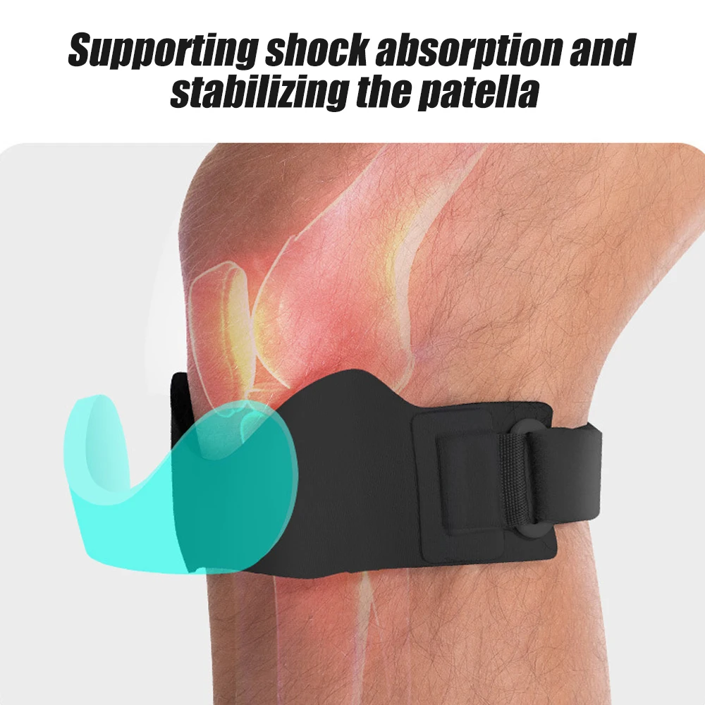 2PCS Silicone Patellar Tendon Support Strap, Knee Brace for Women & Men, Adjustable Non-Slip Patella Band Support