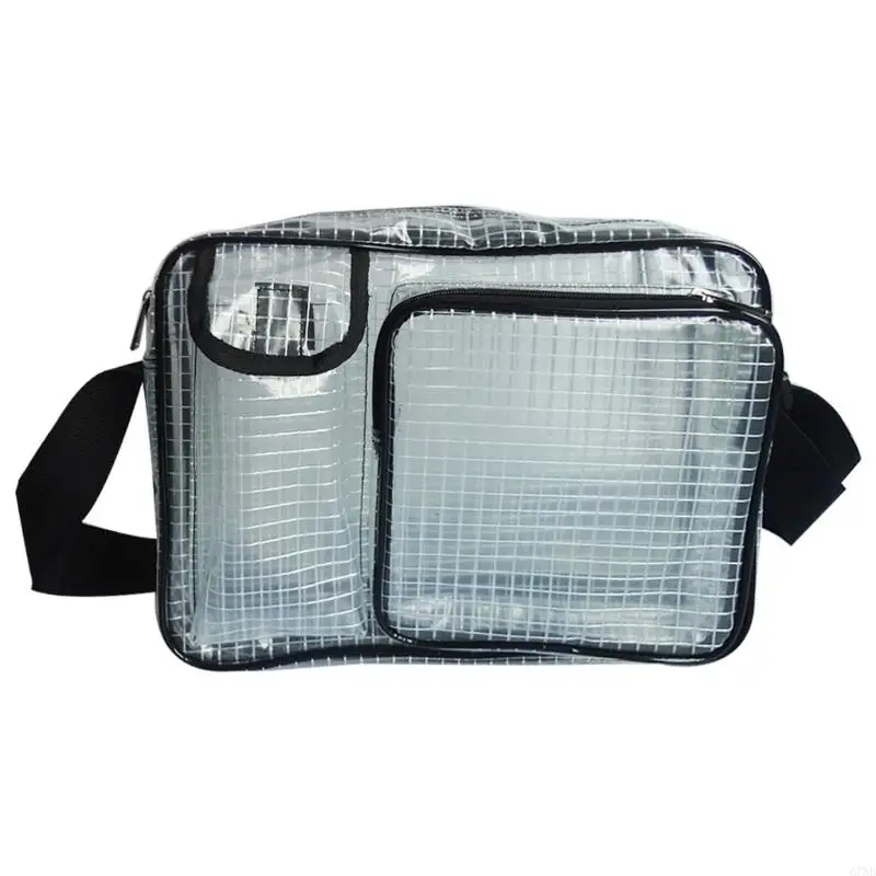 

G7NB Anti-Static Clear PVC Bag Cleanroom Engineer Tool Bag Crossbody for Put Computer Tools Working in Cleanroom