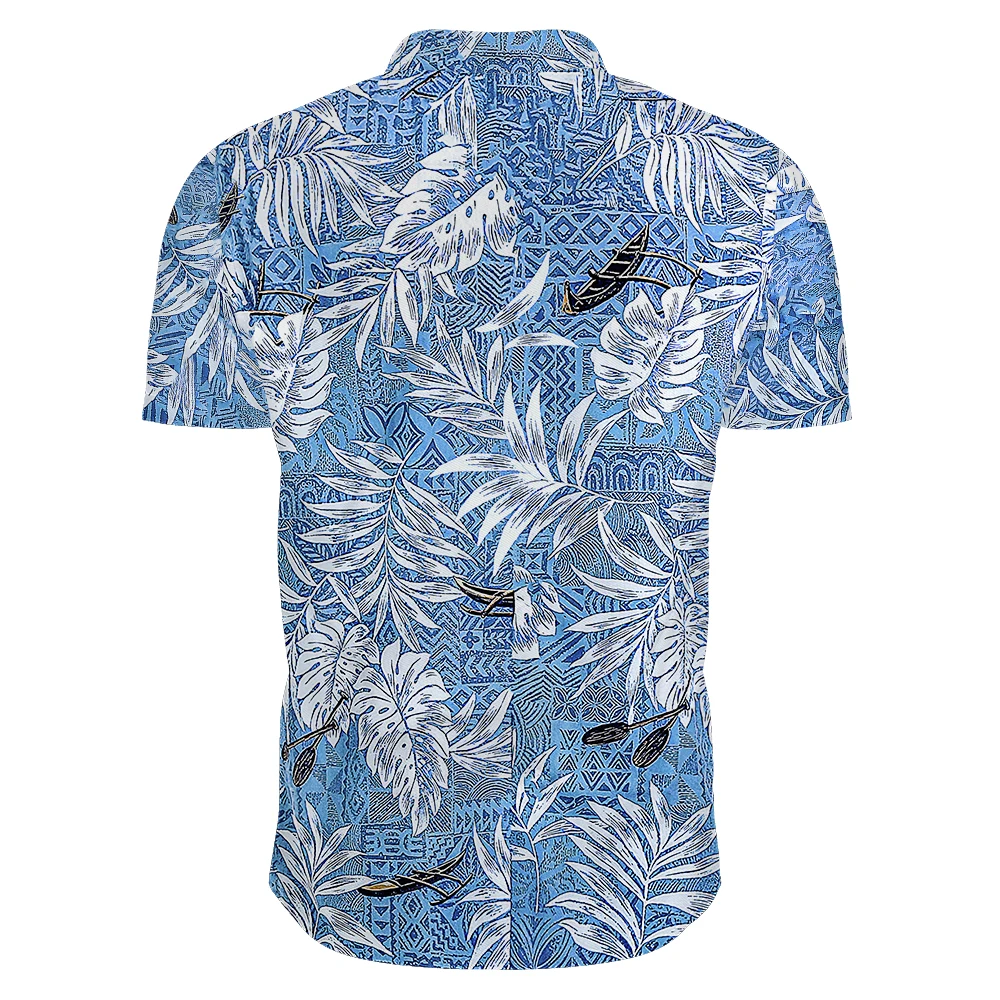 Festive Carnival Short Sleeve Hawaiian Shirt Men Summer Mens Hawaiian Shirts Casual Tropical Plants Print Beach Aloha Shirt Men