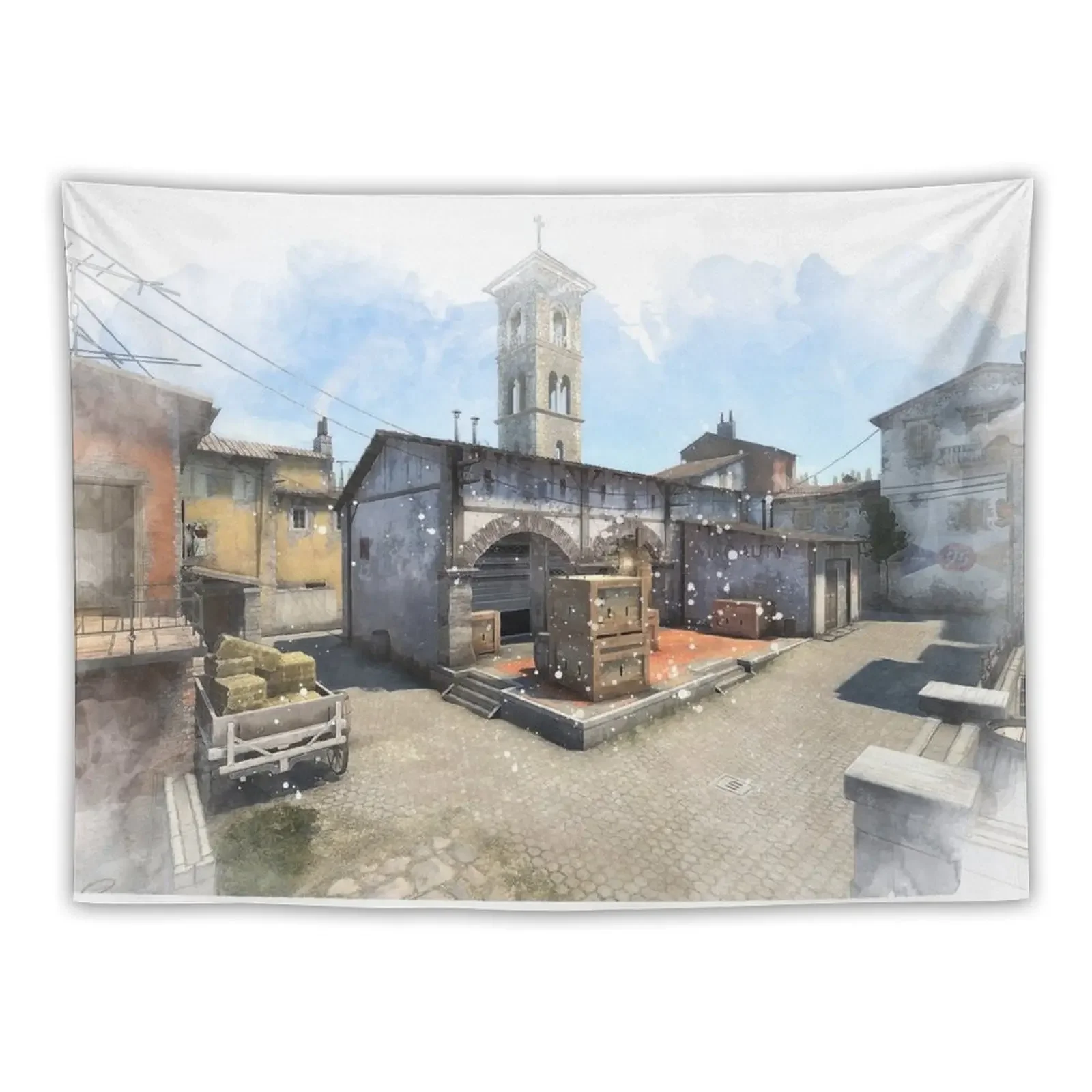 

CSGO Inferno Watercolour Map Poster Tapestry Bathroom Decor Things To The Room Christmas Decoration Tapestry