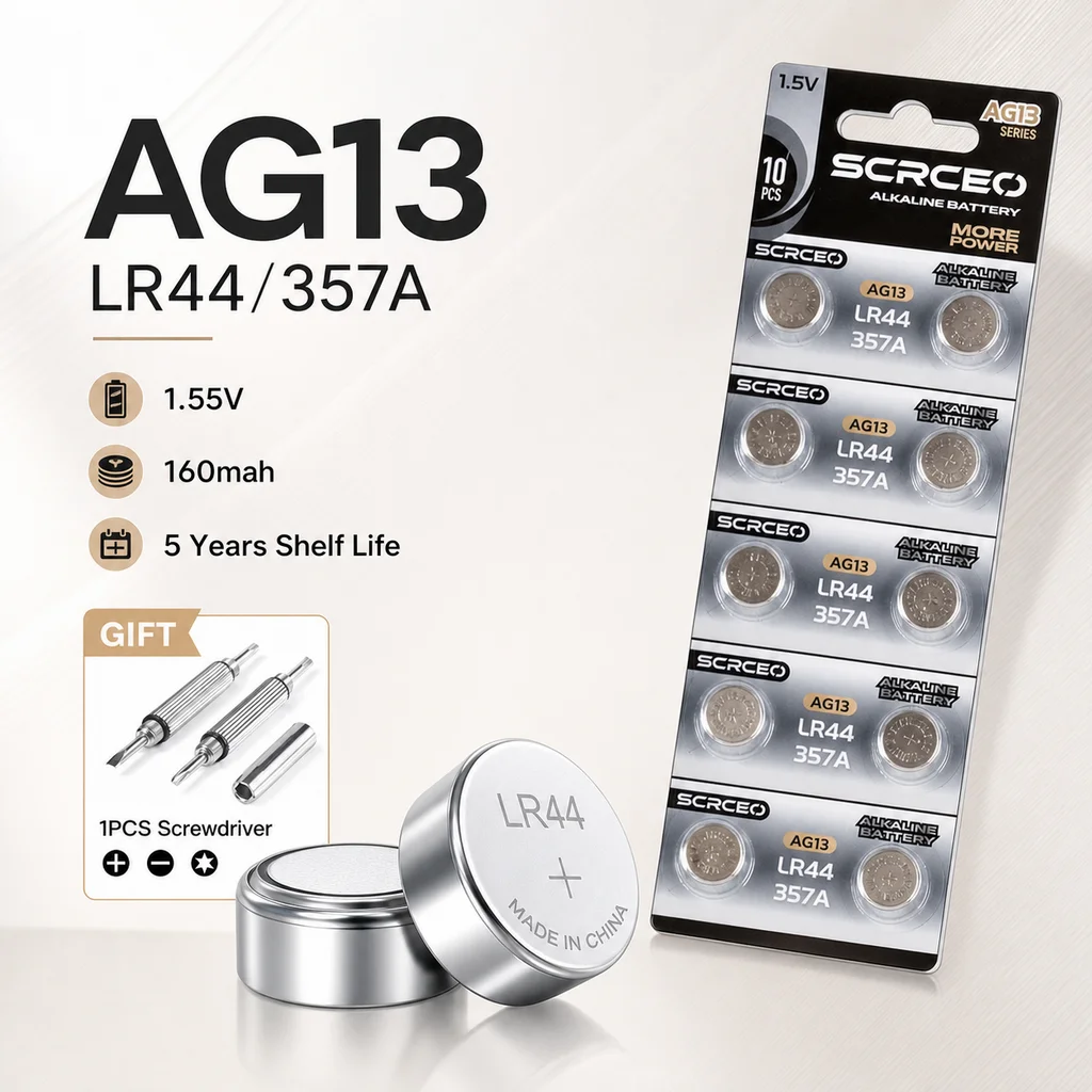 LR44 AG13 A76 L1154 357A SR44 1.5V Lithium Manganese Dioxide Button Battery 10-50PCS for Calculator Watch Cell