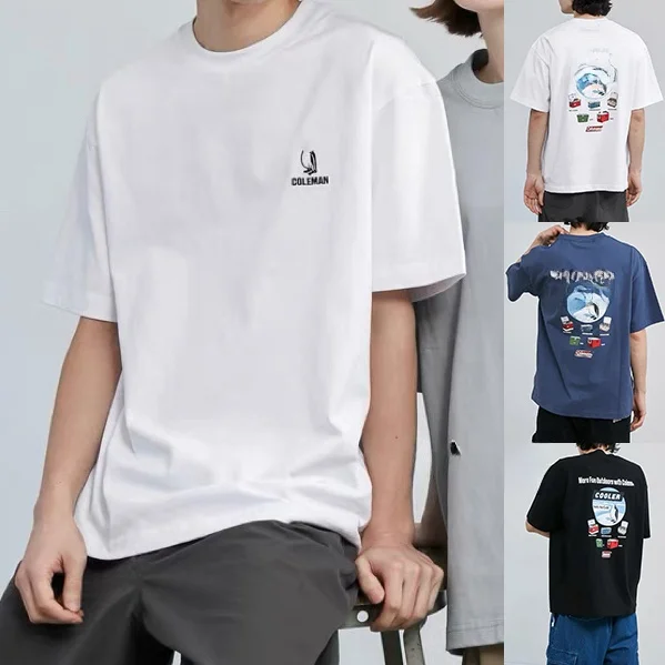 

Nya Japanese Sle Street Outdoor ort Sve T-irt Men's Bird Frie Print Casual Loose ex Summer Cotton Tee