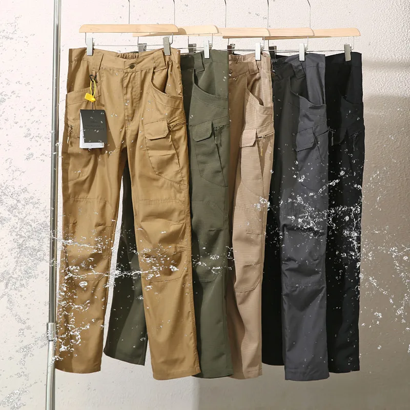 

2024 Daikanyama Outdoor Anti-tear Plaid Texture Breathable Waterproof Soft Shell Pants Multi-bag Outdoor Cargo Casual Pants