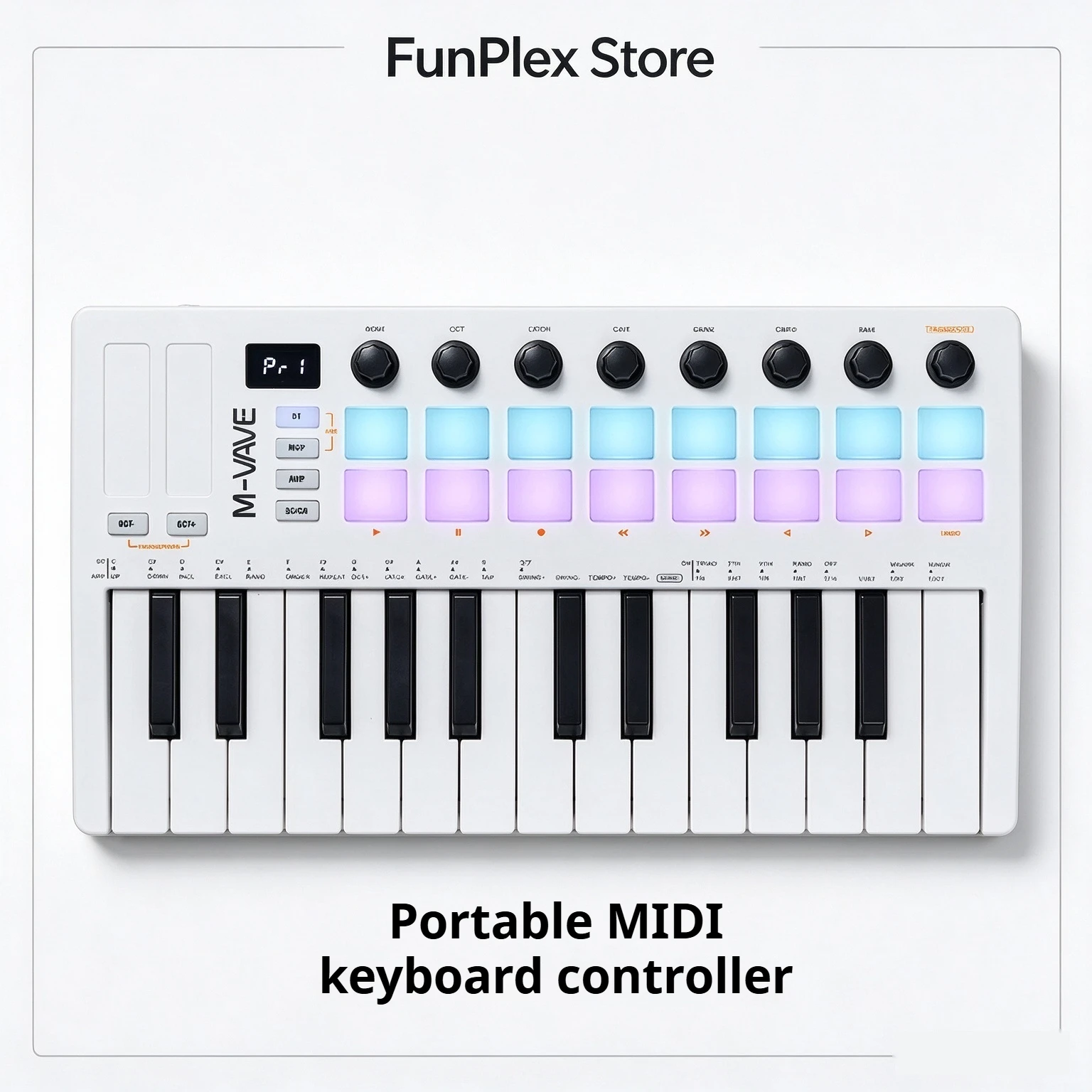 M Wave 25 Key Midi Keyboard Controller Portable Music Arrangement Creation Instrument For Music Production