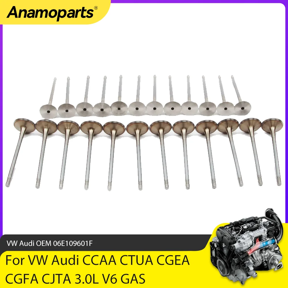 

Engine Parts Intake & Exhaust Valves Set Fit 3.0 L CCAA CTUA CGEA CJT CRE For VW Touareg Audi A4 S4 A5 A6 S6 A7 A8 3.0L V6 GAS
