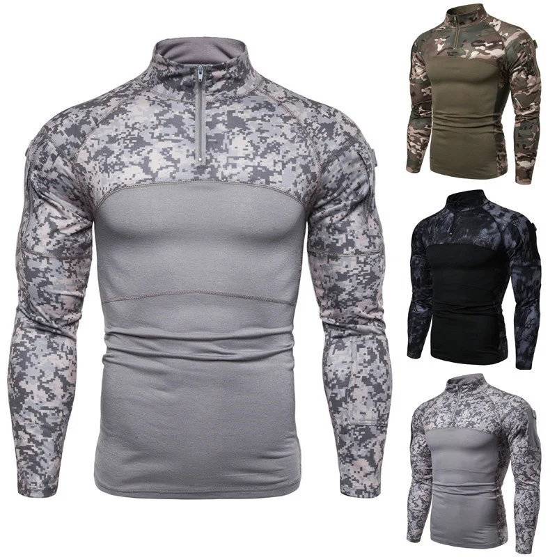 

Men's Long Sleeve T-Shirt Tactical Military Outdoor Trekking Camping Climbing Fishing Male Sports Slim Fit Pullover Clothing