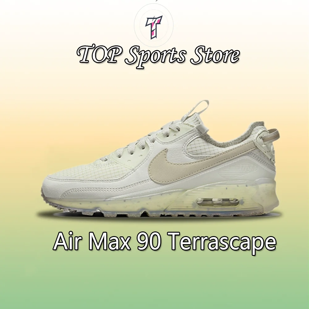 Nike New Air Max 90 Terrascape Low Men's and Women's Sneakers Breathable Comfortable Casual Shoes Orange and Green Color