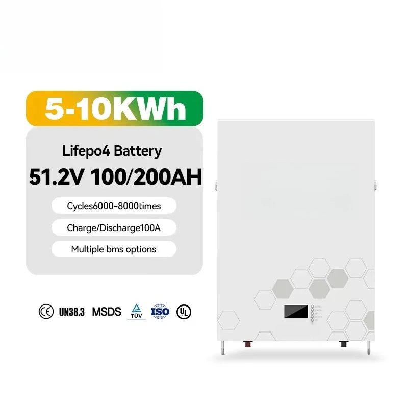 

Eu Stock Battery Lithium 51.2V 100Ah 5.12Kwh 10.24Kwh Lifepo4 Power Wall for Solar Power Systems