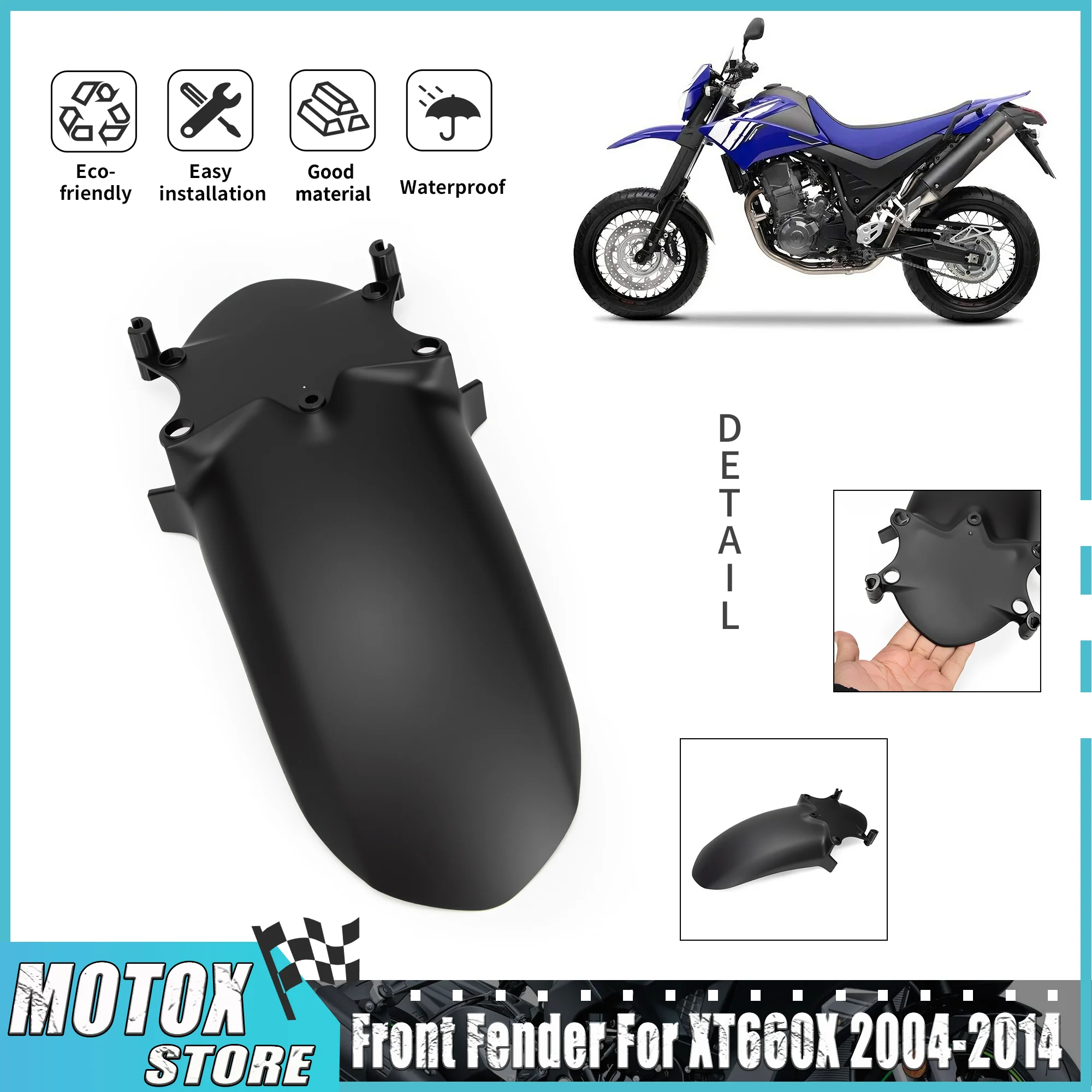 

Motorcycle Front Fender Fit For YAMAHA XT660X 2004 - 2014 XT 660 X Mudguard Tire Fairing Part 2006 2008 2009 2010 2011 2012 2013