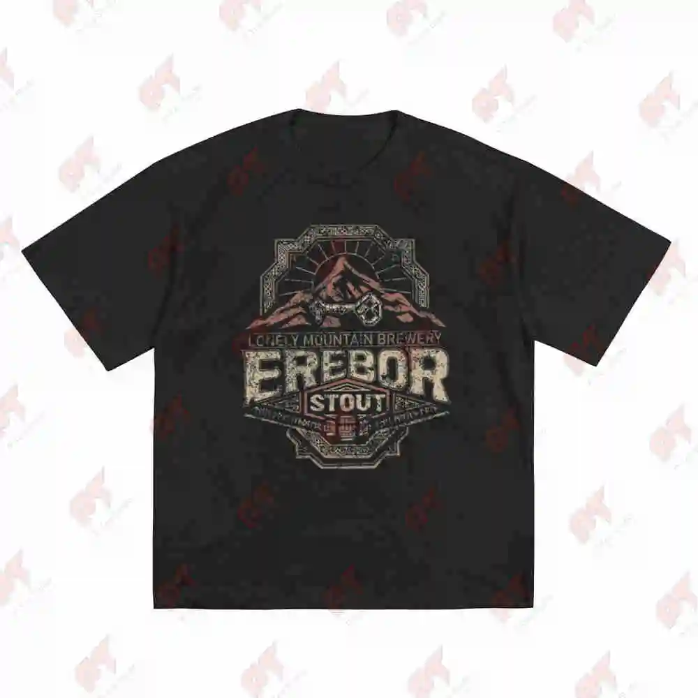 Erebor Brewery Fantasy Ring Dwarves Elves Mythical Short Sleeve Tee 100% Cotton T-Shirt