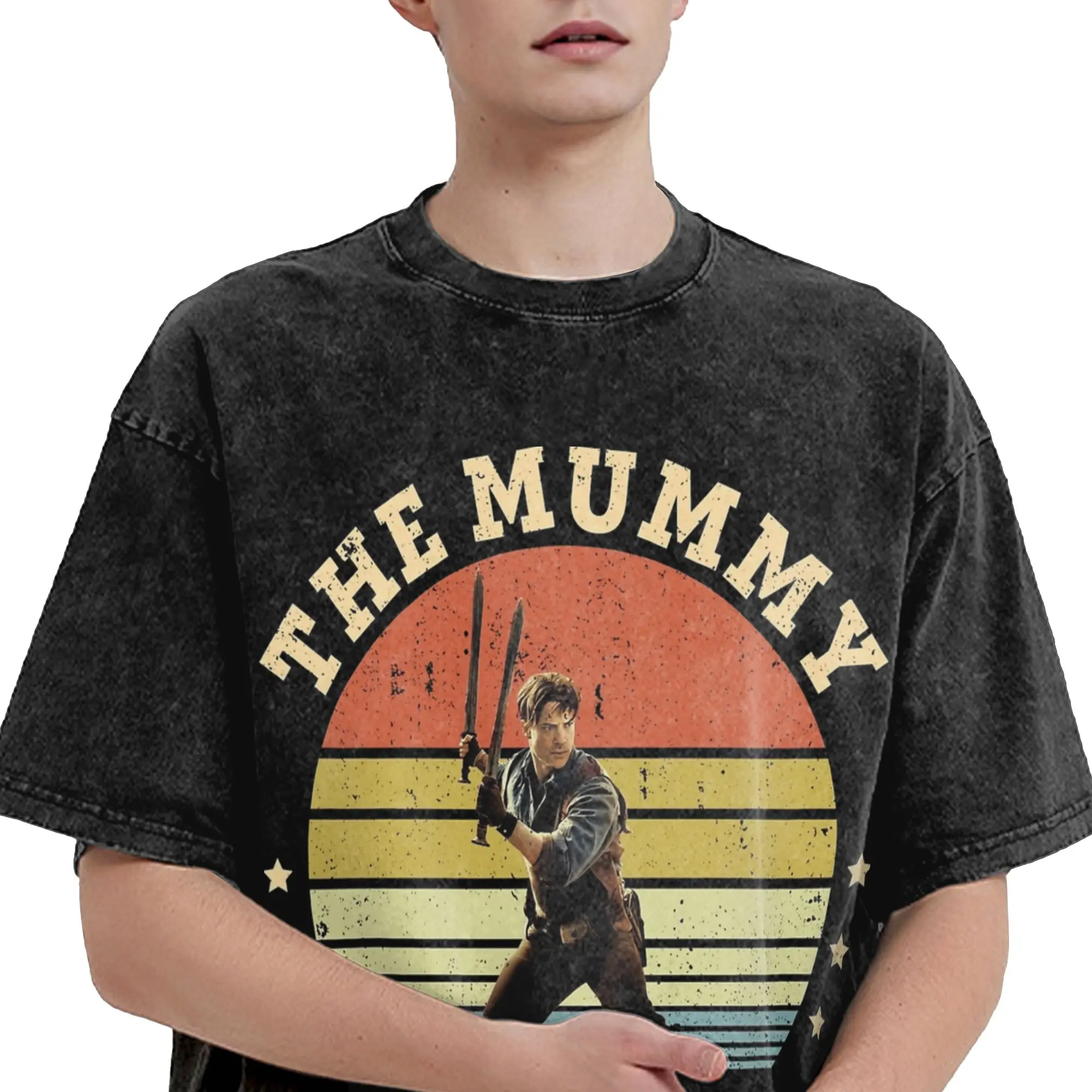The Mummy 25th Anniversary Outfit Washed T Shirts for Men Women Streetwear Hip Hop T-Shirts Printed  Tees Tops Short Sleeve