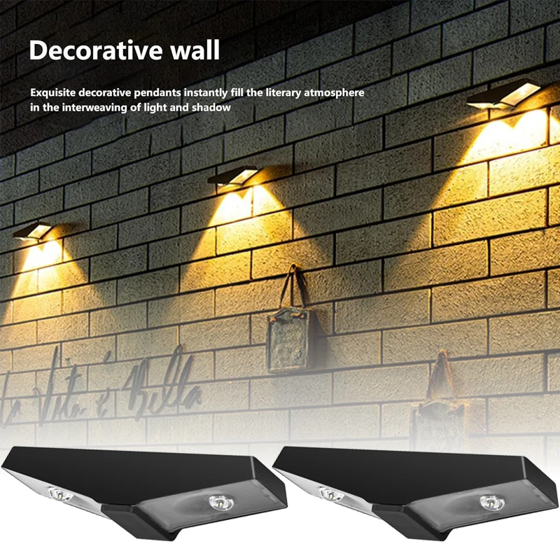 Lámpara Solar de pared, luces de valla alimentadas por energía Solar, luz de cubierta impermeable para exteriores, para pared de Patio, barandilla de Patio, decoración de piscina y porche