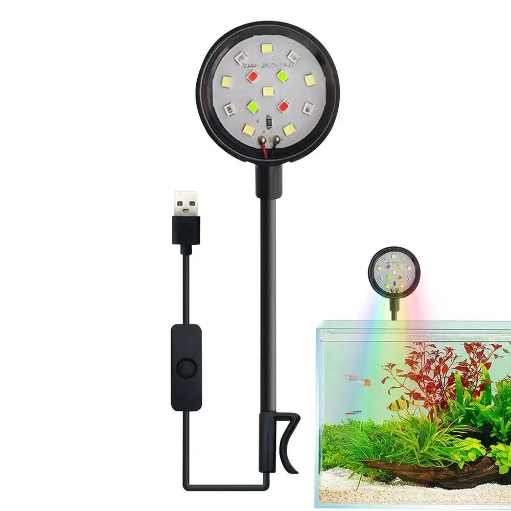 New USB-Plug Aquarium Lamp 360 Degree Adjustable Waterproof Led Light Mini Clip-on Lamp Fish Tank