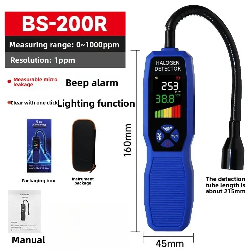 

Durable Professional Gas Leak Detection Tool - LED Color Screen Display Leak Detector with Illumination