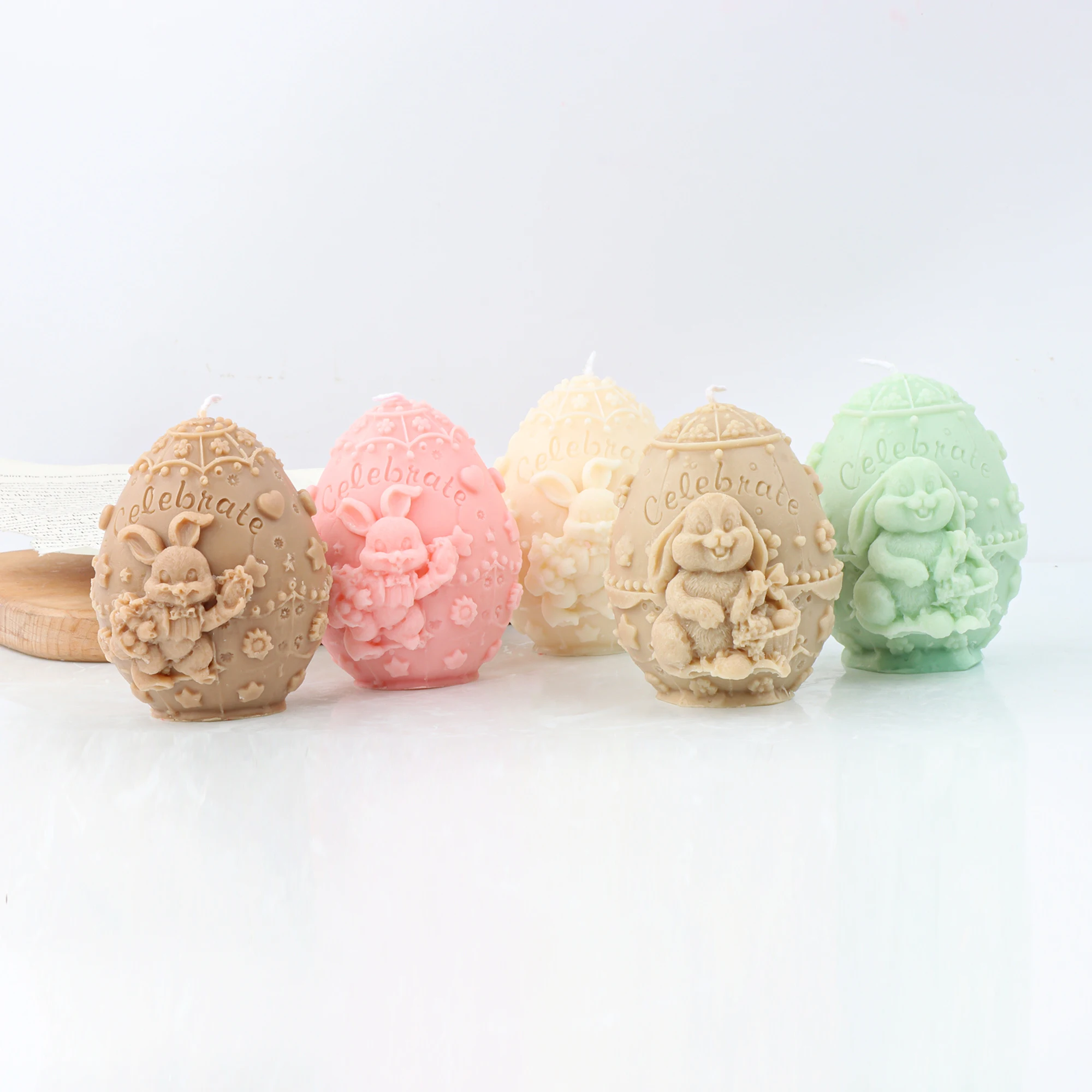 Ostern Eierschale Hase Duftkerze Form 3D Geprägt Ei Hase Zement Gips Harz Ton Handgemachtes Werkzeug DIY Tier Seifenform