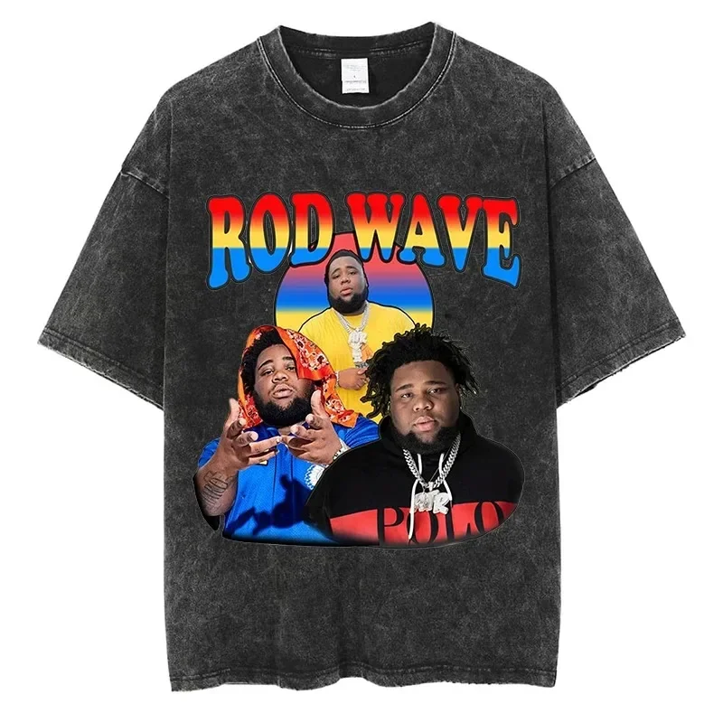 Rod Wave Graphic T-shirt Hip Hop Rapper Poster Print Shirt Cotton Vintage Short Sleeve Tees Men Women Oversized Streetwear Tops