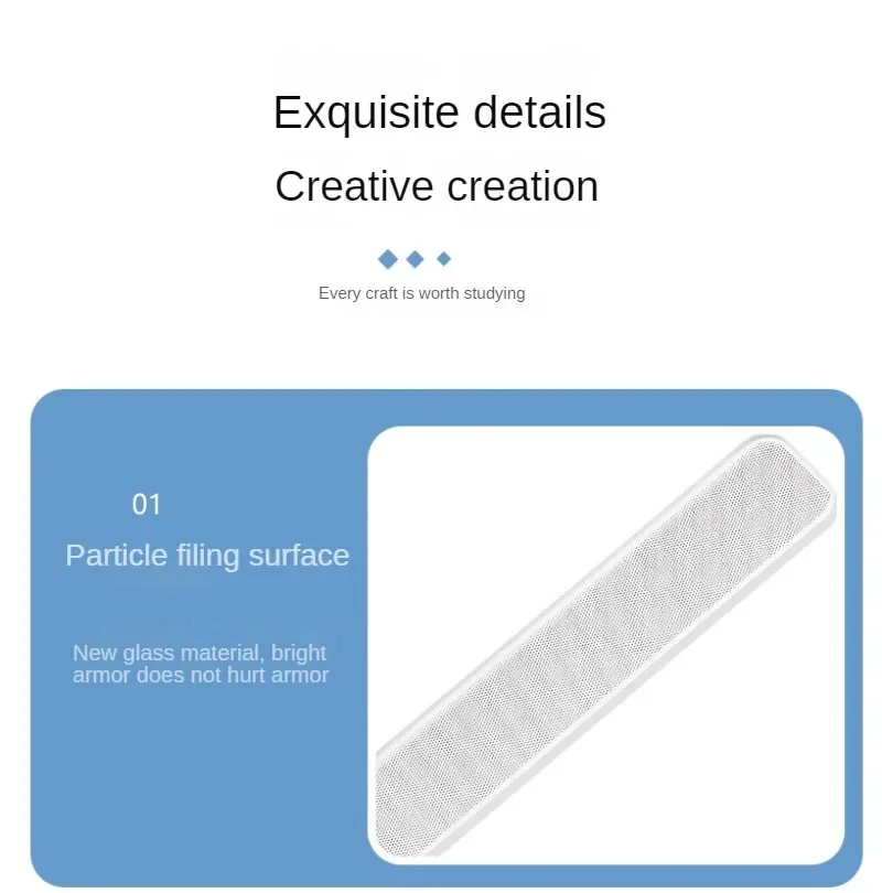 Transparente Nagelfeile, Nano-Glas-Nagelfeilen, professionelle Schleif- und Polierfeilen, Schleifgeräte, Maniküre-Kunstwerkzeuge, mit Box – Detail 7