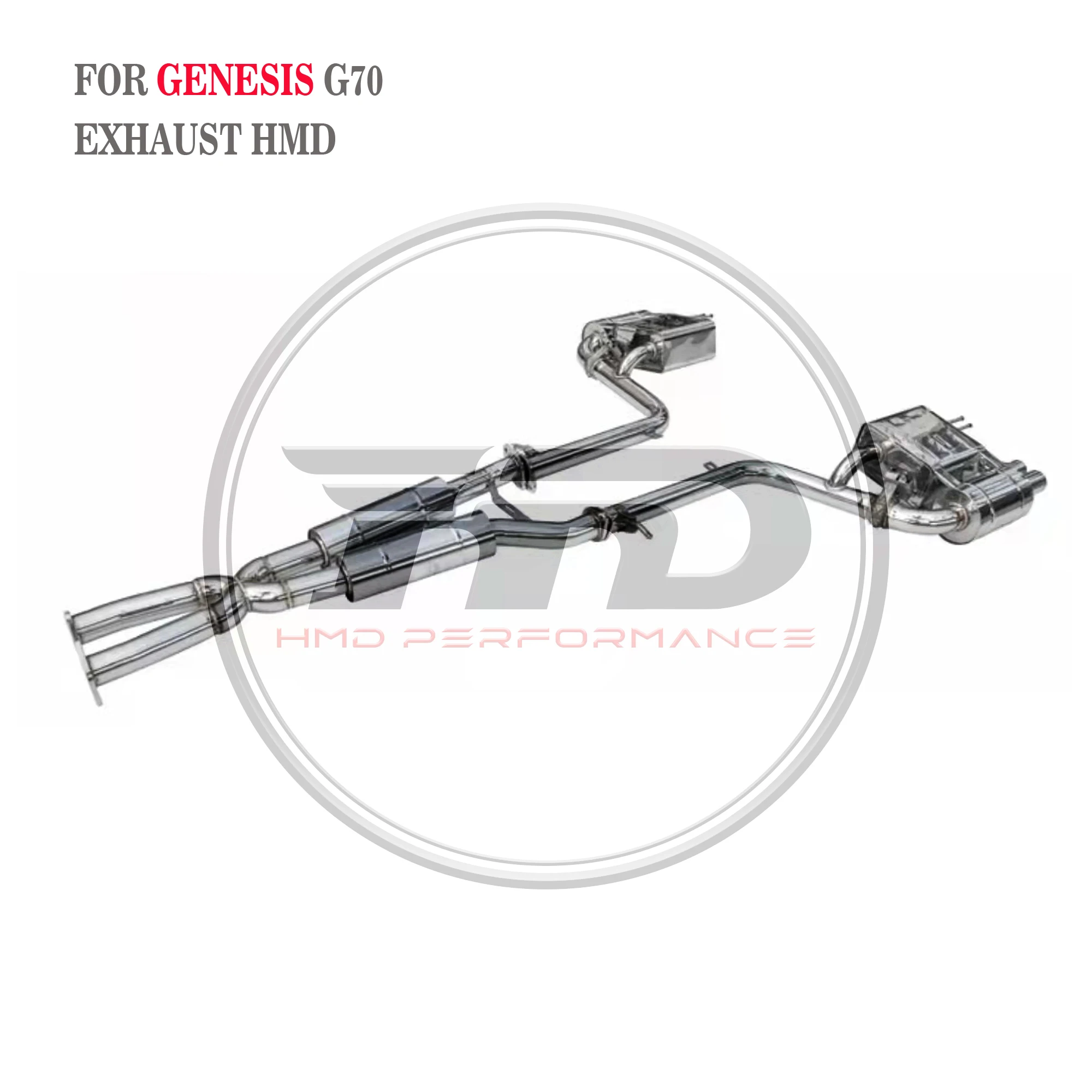 HMD Exhaust System Stainless Steel Performance Catback for Genesis G70 3.3T Muffler With Valve