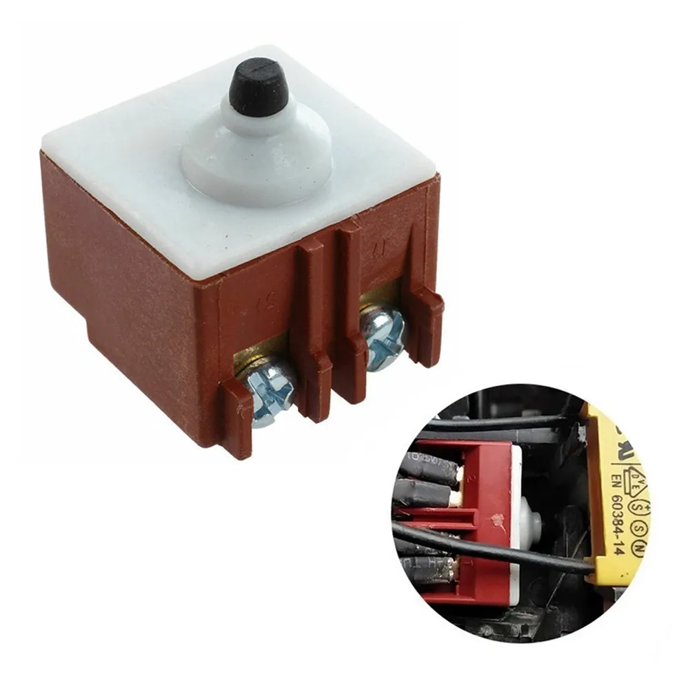 1pc Angle Grinder Switch For Bosch GWS67100 Compatible Power Tool Switch DPST NO Push Button AC250V 6A 125V12A For Angle Grinder
