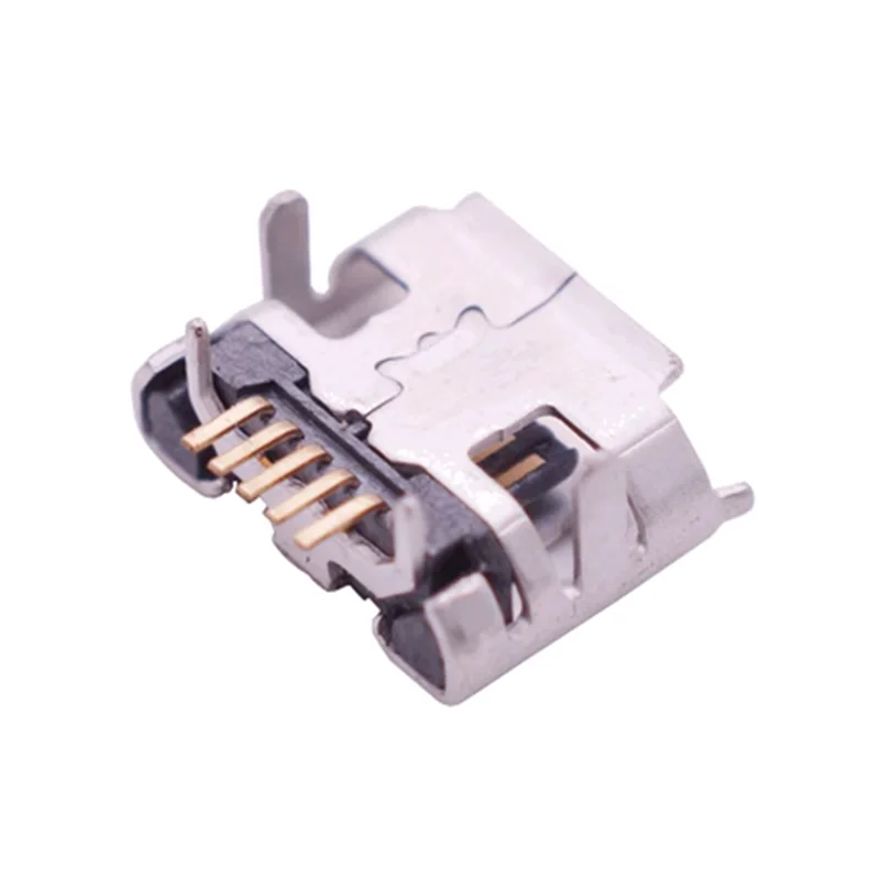 50pcs micro USB 5pin jack Ox horn Four leg plate socket Female socket USB connector Ox horn Long needle mini usb