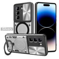 Metal Ring Holder Magnet Car Mount Case for Infinix Hot 50 Pro + Hot50 50i Hot 40 40i 30 Paly 30i 20 Smart 9 8 7 Rotating Cover