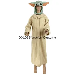 Halloween Hot Cosplay Wars The Baby Yoda-boy Party Costume Robe With Hat Fancy Festival Performance Dress