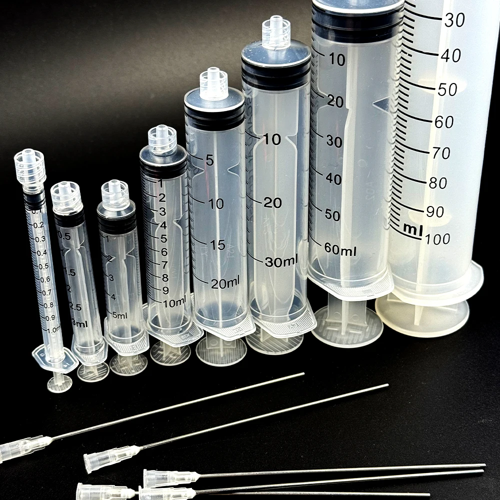 100ml Kunststoff-Luer-Lock-Spritze, Industriespritzen mit 4-Zoll-Klebstoff-Dosierspitze und Kappen für Öl, Klebstoff, Flüssigkeiten, Tierfütterung – Detail 6